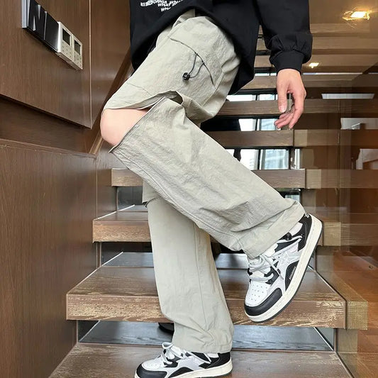 Loose cargo pants new American style summer casual trendy streetwear workwear straight-leg high-street leisure