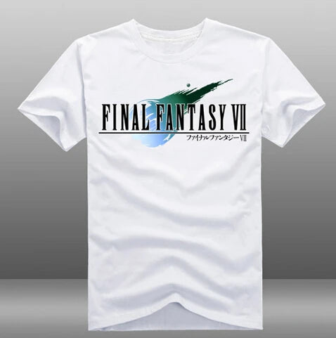 Camisetas de juego Final Fantasy VII FF7 para hombre, camisetas blancas 100% de algodón de manga corta con cuello redondo, camisetas de 3 estilos